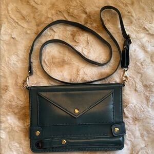 Techcircle Folio Stand PU Green Leather Crossbody Mini IPad Handbag Case